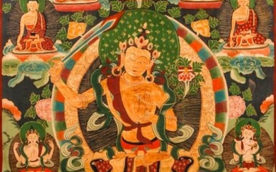 Tibetan Thangka Manjushri 20th century