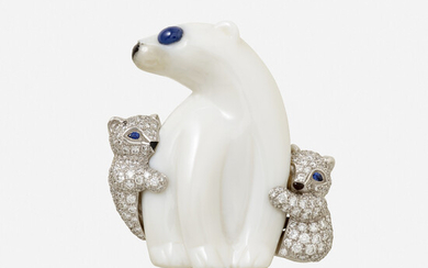 Tiffany & Co., Diamond and gem-set polar bear brooch