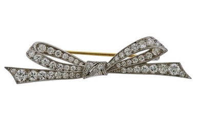 Tiffany & Co Platinum Diamond Bow Brooch Pin