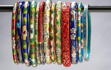 Twelve Chinese Cloisonne Bracelets.