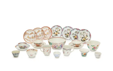 Twenty-two Chinese and Japanese porcelains 18th - 19th century Comprising ten saucers...