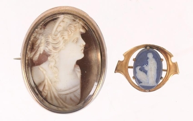 Two Antique Cameo Pins