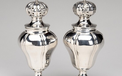 Two Dutch silver casters