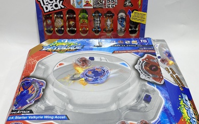 Two toy sets marked Tech Deck/Beyblade