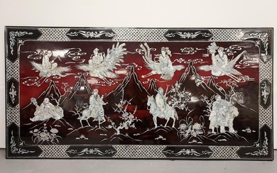 VIETNAMESE RED LACQUER & MOTHER-OF PEARL PANEL