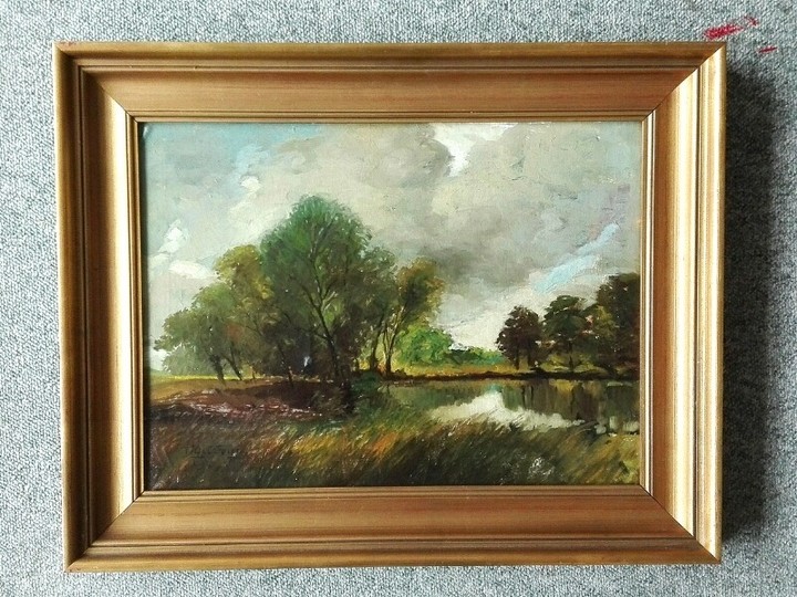 Victor Qvistorff: Landscape. Signed Qvistorff. Oil on canvas. 45×55 cm.