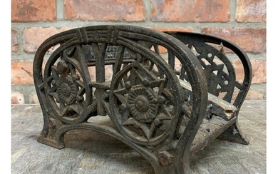 Victorian cast iron boot scraper with pierced star design bo...
