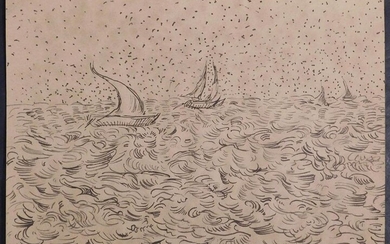 Vincent van Gogh, Manner of: Boats Sketch