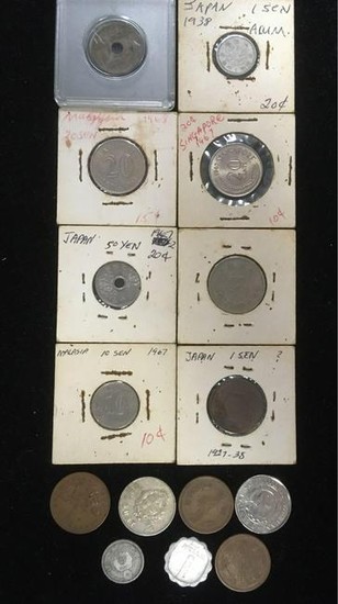 Vintage Asian and South American Coin Lot