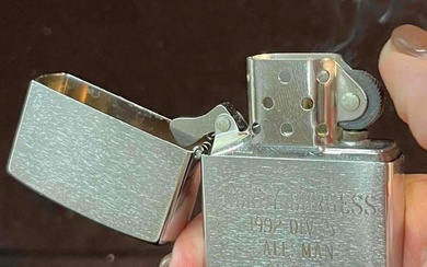 Vintage Bradford Zippo Lighter K VII PA Engraved To Audrey Burgess Salesman Of The Year 1992