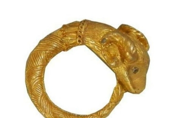 Vintage Gold Zodiac Ram, Goat Brooch Pin