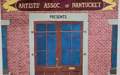 Vintage Hand Painted Artists Association of Nantucket Gallery Show Sign
