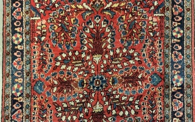Vintage Handmade Persian Fringed Wool Rug