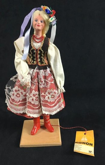 Vintage Kanon Wooden Handmade Poland Doll