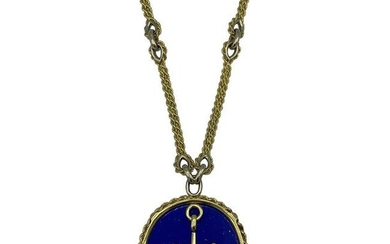 Vintage Piaget Yellow Gold and Lapis Anchor Penchant