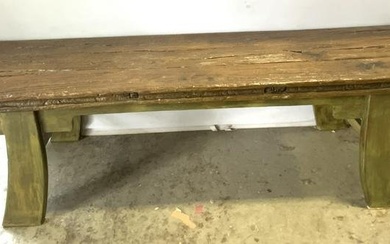 Vintage Raw Edge Wooden Bench