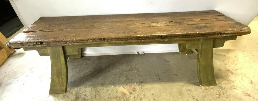 Vintage Raw Edge Wooden Bench