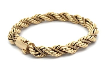 Vintage Rope Torsade Chain Bracelet 14K