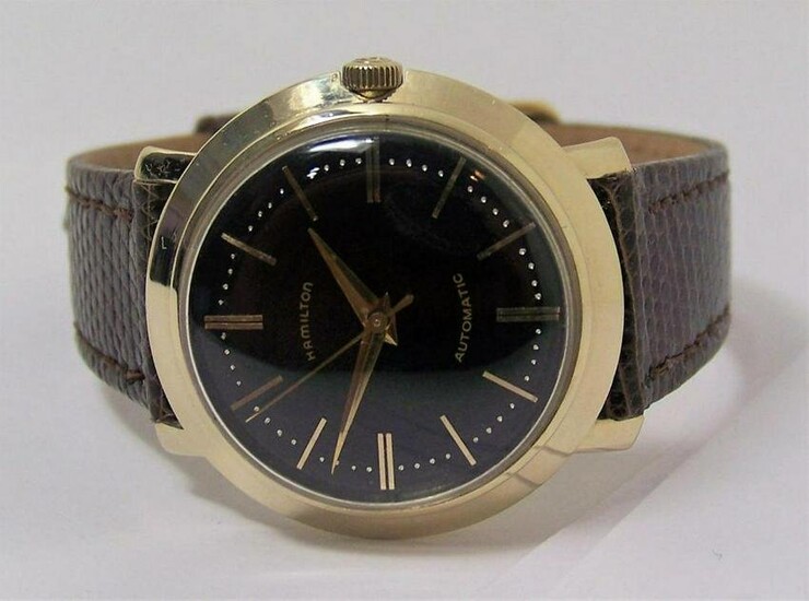 Vintage Solid 14k HAMILTON Automatic Date Watch 1950s
