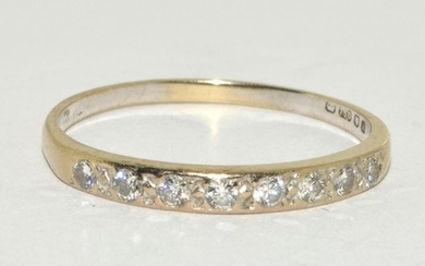 Vintage diamond and 18ct gold half eternity ring, 2.5g Size ...