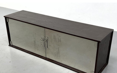 Vittorio Introini 1970's wall mounted credenza cabinet. wood with Stai