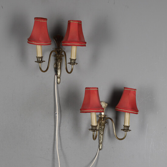 WALL LAMPS, 1 pair, second half of the 20th century.