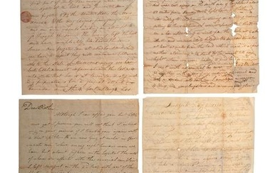 [WAR OF 1812]. PARSONS, J. A group of 4 ALsS with battle content and description of a shipwreck.