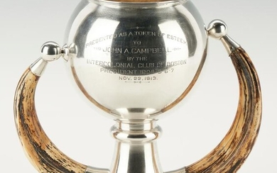 Watson Sterling Trophy Cup w/ Horn Handles, dated 1913