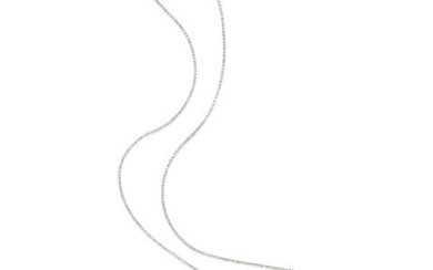 White Gold and Diamond Long Necklace