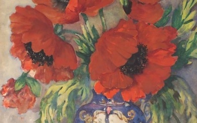 Winifred BROCKLEBANK (British 1893-1963) Poppies in a Vase, Watercolour,...