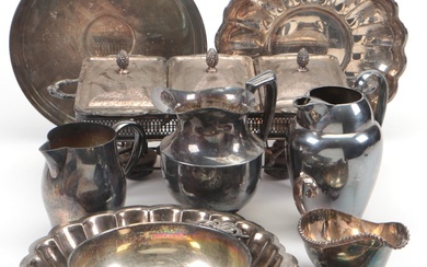 Wm. A Rogers, Crescent and Other Silver Plate Pitchers and Tableware