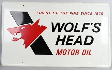 Wolf's Head Motor Oil w/logo Metal Sign
