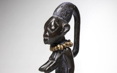 YORUBA, Nigeria. Female statue "Etsu" in heavy wood...