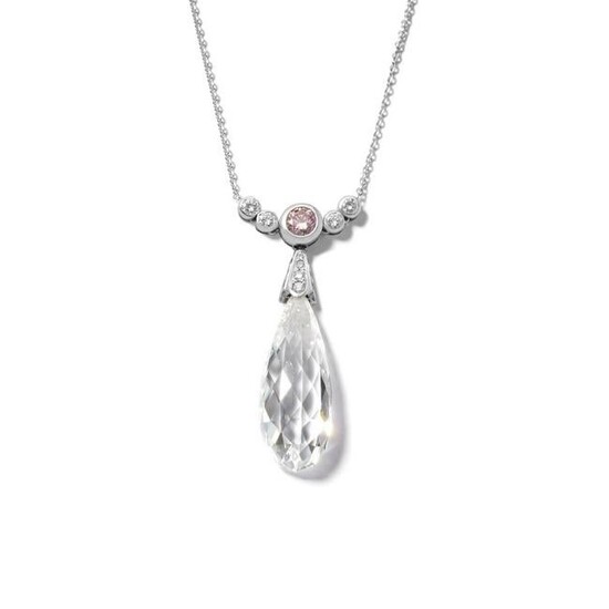 â—† A diamond and coloured diamond pendant necklace, by