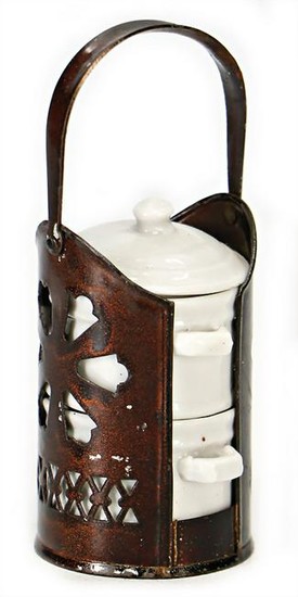 meal carrier, around 1900, 7 cm, 2-ply German