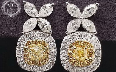 0.80ct Diamonds 100% Natural - 18 kt. Gold - Earrings - ***NO RESERVE PRICE***