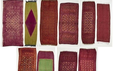 (10) old Southeast Asian silk batik textiles