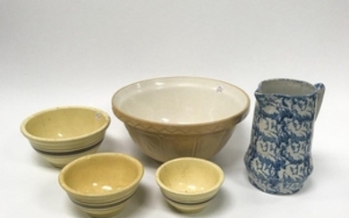 Group of Stoneware, Spongeware, and Yellowware