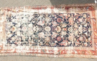 A LARGE PERSIAN MAHAL CARPET with some wear. 11ft x