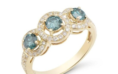 1.27 CTS TW CERTIFIED DIAMONDS 14K YELLOW GOLD RING