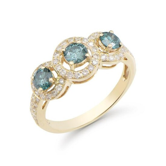 1.27 CTS TW CERTIFIED DIAMONDS 14K YELLOW GOLD RING