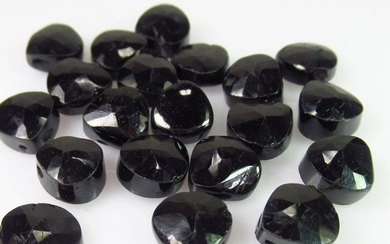 36.78 Ct Genuine 20 Drilled Black Spinel Pear Beads
