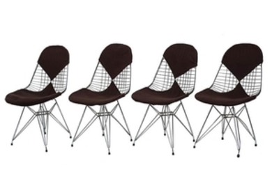 CHARLES & RAY EAMES - HERMAN MILLER Four chairs "DKR/2",...