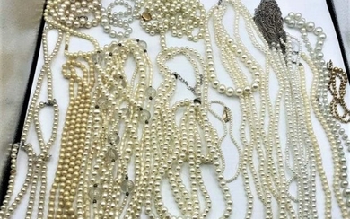 [14] Assorted Grouping of Faux Pearl Necklaces