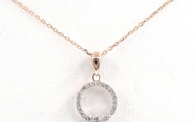 14 kt. Pink gold - Necklace with pendant - 0.25 ct Diamond