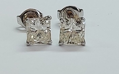 14 kt. White gold - Earrings - 2.13 ct Diamond