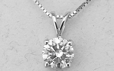 14 kt. White gold - Necklace with pendant - 0.42 ct Diamond - D / VS1