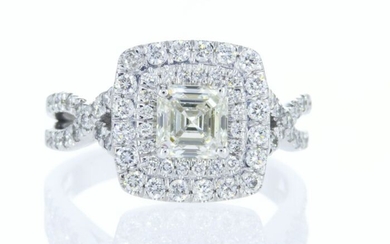 14 kt. White gold - Ring - 1.01 ct Diamond - Diamonds
