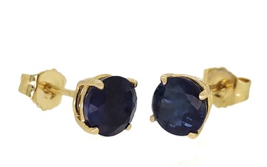 14 kt. Yellow gold - Earrings - 2.33 ct Sapphires