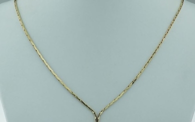 14 kt. Yellow gold - Necklace - 0.11 ct Diamond - Carnelian